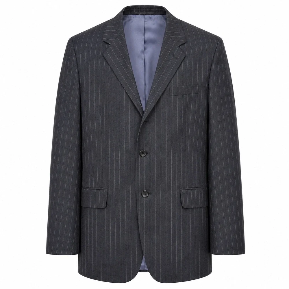Grant Thomas Quiet Luxury Pinstripe Suit Jacket Mens 44R Wool Old Money